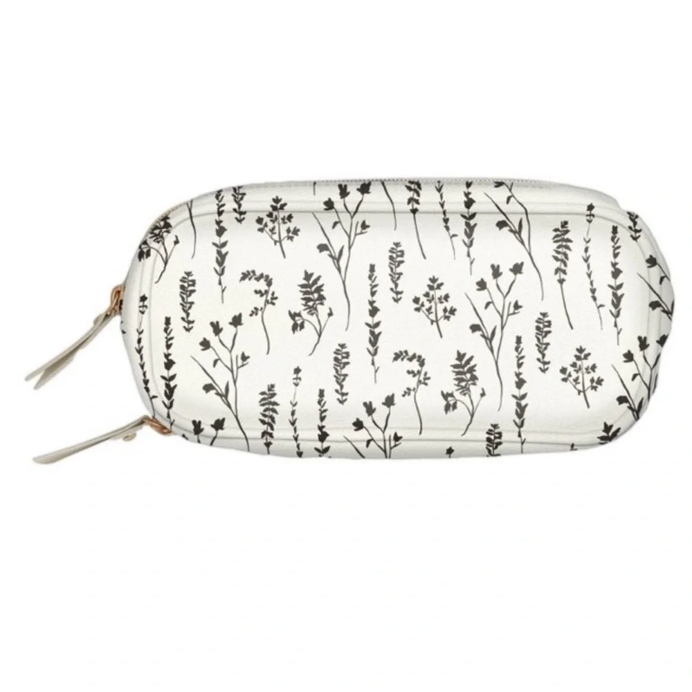 Blue Sky The Evergirl Faux Leather Zippered Pouch , Pressed Flowers